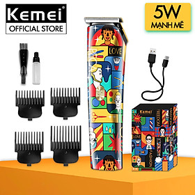 Tông đơ chấn viền Kemei KM-5017H thiết kế độc đáo, sử dụng sạc USB tiện lợi có thể cắt tóc, cạo râu, cạo đầu fade tóc... Hàng chính hãng