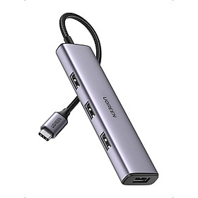 BỘ chia Hub USB-C ra 4 cổng USB 3.0 màu đen Ugreen 20841 Hàng chính hãng