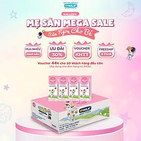 Sữa Tiệt Trùng Có Đường VPMilk Grow+ Vị Dâu Hộp 180ml (Thùng 48 Hộp)