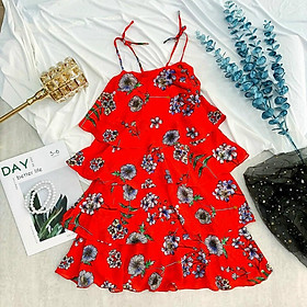 Đầm maxi hoa 2 dây mùa hè cho bé gái size 15-28kg chất lụa mềm mát