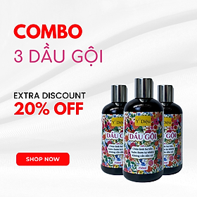 Combo 3 Dầu gội Y Diệu, Khôi phục Hương thơm Tự nhiên - Tinh chất thảo mộc - Không cần dầu xả - Chai 250ml x 3