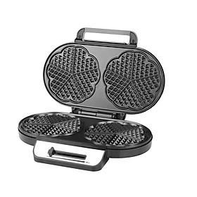 Waffle Iron 1200 W for Double Heart Waffles, Heart Waffle Iron with Double Waffle Plate, Continuous Temperature Control,