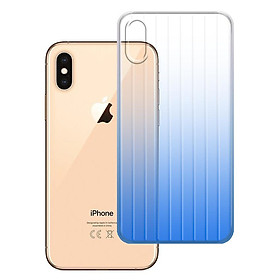 Ốp Lưng Chống Sốc cho điện thoại Iphone XS Max - Silicon dẻo, Sọc vali, màu Ombre chuyển sắc - Màu Xanh Navy - Hàng Chính Hãng