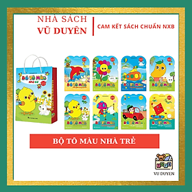 Sách Tô Màu - Bé tô màu nhà trẻ song ngữ việt anh - Bộ 8 quyển