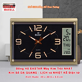 Mua Đồng Hồ Cao Cấp EASTAR Có DẠ QUANG & LỊCH và NHIỆT KẾ ĐIỆN TỬ - Máy KIM TRÔI - Tặng Pin Maxell - Decor Trang Trí Nhà - BH 1 Năm