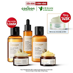 Bộ 5 Chăm Sóc Da Nghệ Cocoon giúp sáng da mờ thâm: Sữa rửa mặt nghệ 140ml + Mặt nạ nghệ 30ml + Toner nghệ 140ml + Tinh chất nghệ 30ml + Thạch nghệ 30ml