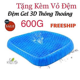 Mua Đệm Nệm Ngồi 2 Lớp 3D Silicon Cao Cấp Thoáng Khí Ghế Văn Phòng Chống Đau Mỏi - Cấu Trúc Tổ Ong 3D Tặng Kèm Vỏ Theo