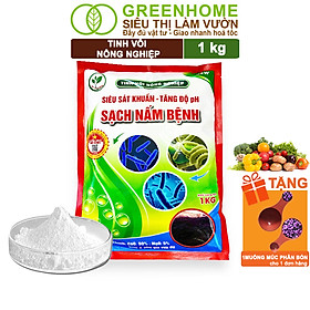 Tinh Vôi Nông Nghiệp Greenhome, Bao 1kg, Cải Tạo Đất, Sạch Nấm Bệnh, Bổ Sung Vi Lượng Giúp Lá To, Quả Nặng