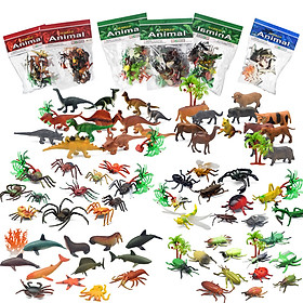 Đồ chơi mô hình thế giới động vật 60 chi tiết tặng kèm cây cỏ