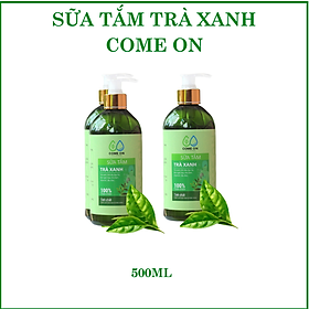 Sữa tắm trà xanh Come on chai 500ml, sữa tắm trắng da toàn thân, sữa tắm trị mụn lưng, cấp ẩm cho da