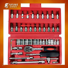 BỘ DỤNG CỤ 46 MÓN MỞ BULÔNG ỐC VÍT SỬA XE MÁY Ô TÔ CAO CẤP