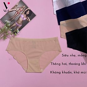 Quần lót nữ thông hơi không đường may Vicci QV.209 công nghệ Microfiber siêu mỏng nhẹ, tàng hình không viền, mặc nhẹ như không, thoáng khí, kháng khuẩn khử mùi