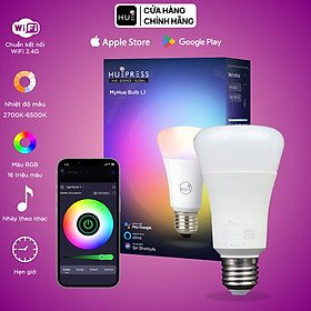 Đèn led thông minh HUEPRESS myHue Bulb L1 cao cấp WIFI 16 triệu màu RGBCW 9W - Điều khiển bằng app