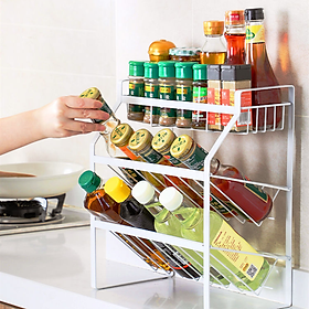 KỆ GIA VỊ NGHIÊNG INOX 3 TẦNG DỄ DÀNG SỬ DỤNG, TIỆN LỢI