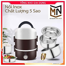 Cặp Lồng Cắm Điện 3 Tầng ruột inox Cao Cấp Giữ Nóng Thức Ăn Liên Tục