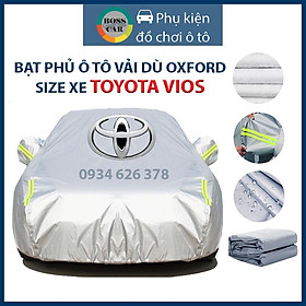 Hình ảnh Bạt phủ xe ô tô Toyota Vios 3 lớp tráng bạc thông minh, chất liệu vải dù oxford cao cấp, áo chùm bảo vệ xe 4,5,7 chỗ