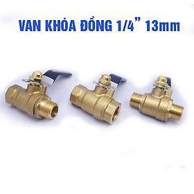 Mua Van đồng khóa nước 1/4 (Ren 13) - loại dày - đồng thau 100% - van gạt khóa cao cấp