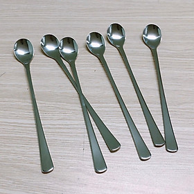 Mua Muỗng uống cafe cán dài & đá chanh hoặc ăn kem   thép không gỉ - Chiều dài 20cm