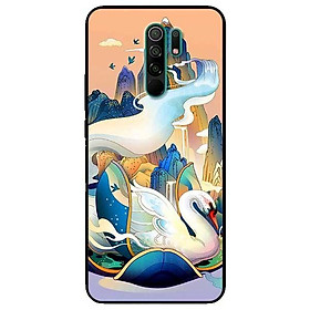 Ốp lưng dành cho Xiaomi Redmi 9 - Redmi 9A - mẫu Thác Thiên Nga