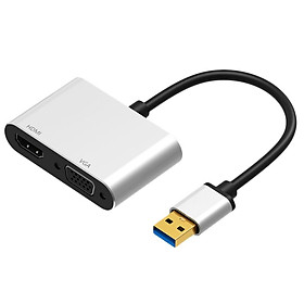2-in-1 USB 3.0 to VGA   1080P Converter Adapter Cable