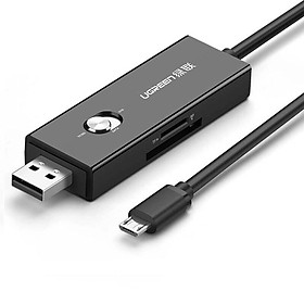 Ugreen UG30518US190TK 30CM màu Đen Cáp chuyển MICRO USB sang USB 2.0 đọc thẻ SD + TF hỗ trợ OTG - HÀNG CHÍNH HÃNG