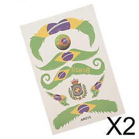 2x2018 Football Game National Flags Tattoo Body Sticker for Football Fans 07