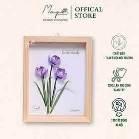 Tranh hoa giấy handmade trang trí cao cấp [20x25] cm - HOA NGHỆ TÂY Maypaperflower Hoa giấy nghệ thuật