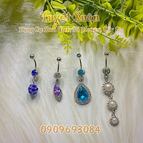 Khuyên rốn viên ngọc titan không rỉ đá sáng đẹp sang trọng thời thượng- GRKRVN10