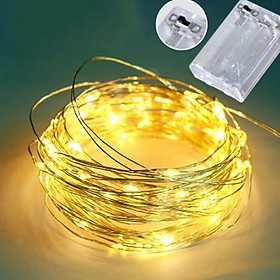 Đèn led đom đóm trang trí có chế độ nhấp nháy sử dụng pin AA đèn màu vàng ấm