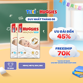 [Tặng thêm miếng] Combo 2 Tã dán sơ sinh Tràm Trà Tự Nhiên Huggies NB40/NB70/S54/S80
