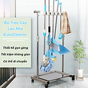 Bộ Treo Cây Lau Nhà Inox EuroCleaner Có Thể Điều Chỉnh Chiều Cao , 4 Bánh Xe Di Chuyển - Home and Garden