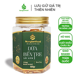 HẠT MỨT TẾT 2024 Dừa Bến Tre sấy giòn Nonglamfood hũ 100g Quà tặng Xuân