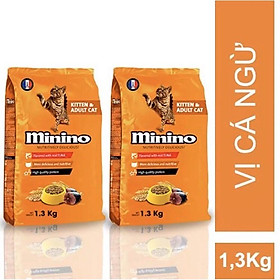 Combo 2 Gói Thức Ăn Hạt Cho Mèo Mọi Lứa Tuổi Minino Tuna Flavored 1.3kg