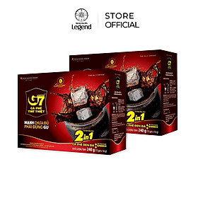 Combo 2 Hộp Cà Phê Hòa Tan Đen G7 2in1 - Hộp 15 gói - Trung Nguyên Legend (Gu mạnh, có đường)