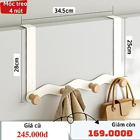 Giá treo Dola Home móc cửa, mốc vách ngăn để túi xách, quần áo, tai nghe kim loại sơn cao cấp