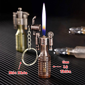 Hột quẹt bật lửa gas lộ thiên móc khóa DOLPHIN hình chai rịu - xài gas