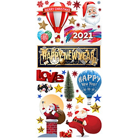 Trang Trí Noel Và Năm Mới ( marry christmas - happy new year ) decal hình cắt sẵn dán tường , dán kinh