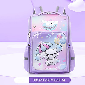 Ba lô học sinh tiểu học phong cách mới có hình dễ thương, bảo vệ cột sống cho các em học sinh tiểu học, ba lô nhẹ dung tích lớn, tiện dụng cho bé - HS1316 - tím - 39*29*20
