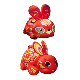 2pcs Rabbit Plush Toy Cartoon Ornament Animal Doll for New Year