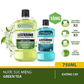 Nước súc miệng Listerine trà xanh 750ml + Tặng 1 coolmint 250ml