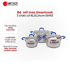 Bộ nồi Inox Smartcook 3 chiếc cỡ 16,20,24cm-SMR3