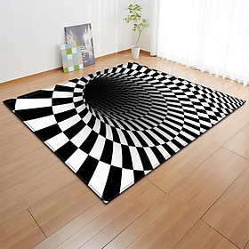 Anti-skid 3d Carpet Restaurant Home Bedroom Mat Black White Foot Pad