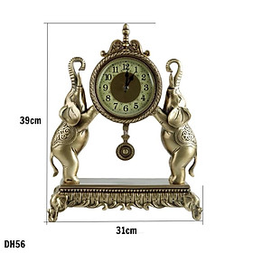 Mua Đồng hồ để bàn chất Liệu thuần đồng mặt kính cao cấp - Đồng hồ để bàn DH56 Song Tượng