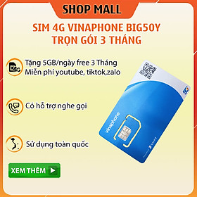 Sim 4G Vinaphone Big50Y Tặng 5GB/ ngày - Hàng Chính Hãng