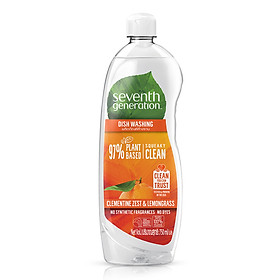 Nước Rửa Chén Gốc Thực Vật Seventh Generation Clementine Zest & Lemongrass Hương Cam Xả - 750Ml