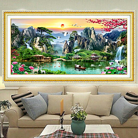Mua Tranh đính đá Lưu thủy sinh tài - chưa đính