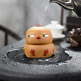 Miniature Duck Figurine  Clay Tea Pet Artwork Decorative Tea Accessory Small Duck Statue Sculpture for Bookcase Home Living Room Decor