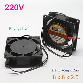 Mua Quạt tản nhiệt 220V 8x8x2.6cm  Fan 220V 8x8x2.6cm (khung nhôm)【USBgiare Com】