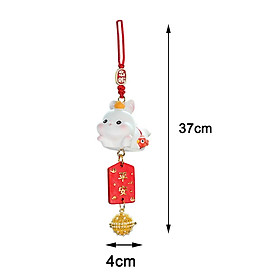 Creative Rabbit Car Pendant, Lightweight Charms Ornament Auto Rearview Mirror Pendants for Automobile Interior Decoration New Year Wall