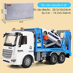 Đồ chơi xe vận chuyển ô tô KAVY nâng hạ được có nhạc và đèn chạy đà gồm 2